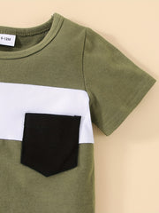 2pcs Baby Boys Casual T shirt & Shorts Set Clothes