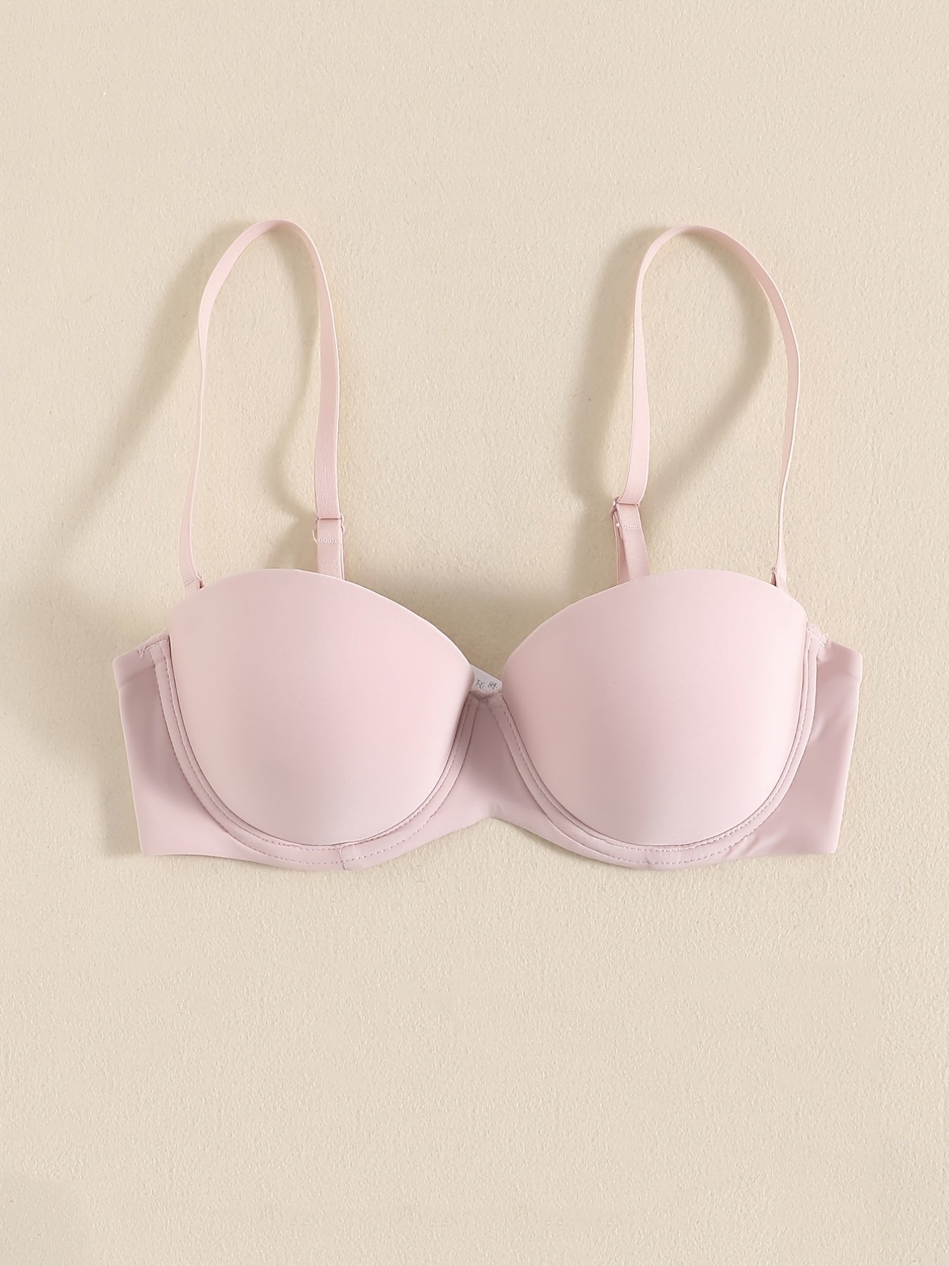 Glossy Molded Cup Push Up Bra Comfort Invisible Removable Strap T Shirt Bra