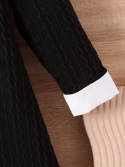 Girls' Colorblock Long Sleeve Dress for Party
