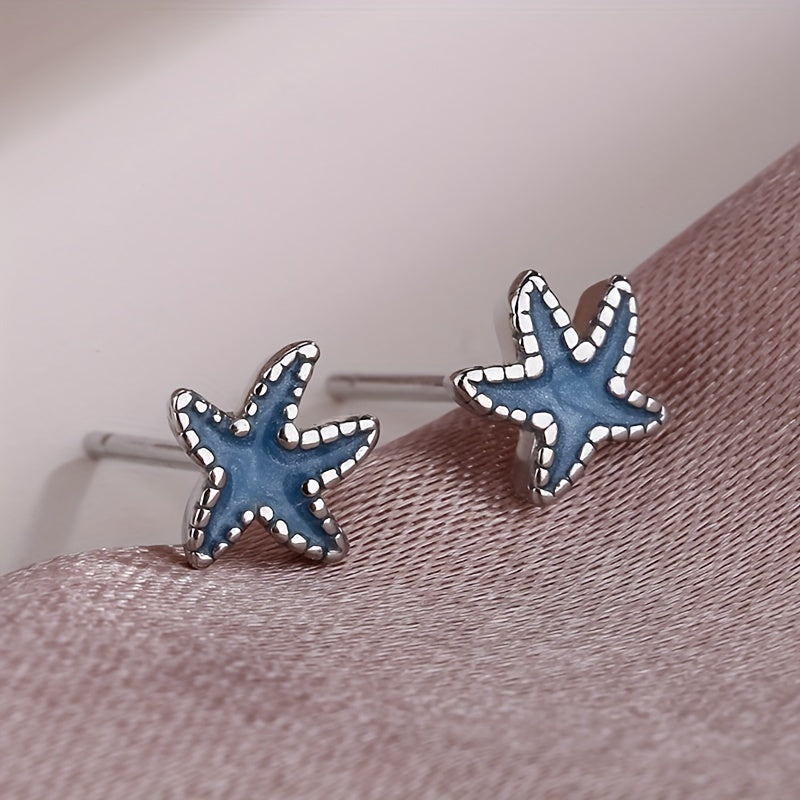 Mini Starfish Stud Earrings for Girls - Ocean Style Jewelry