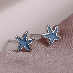 Mini Starfish Stud Earrings for Girls - Ocean Style Jewelry
