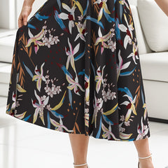 Women's Plus Floral Print High Rise Maxi Skirt