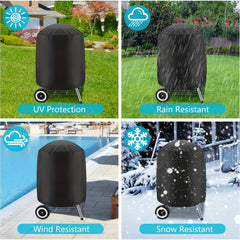Waterproof Round BBQ Grill Cover Heavy Duty Outdoor Smoker Cover