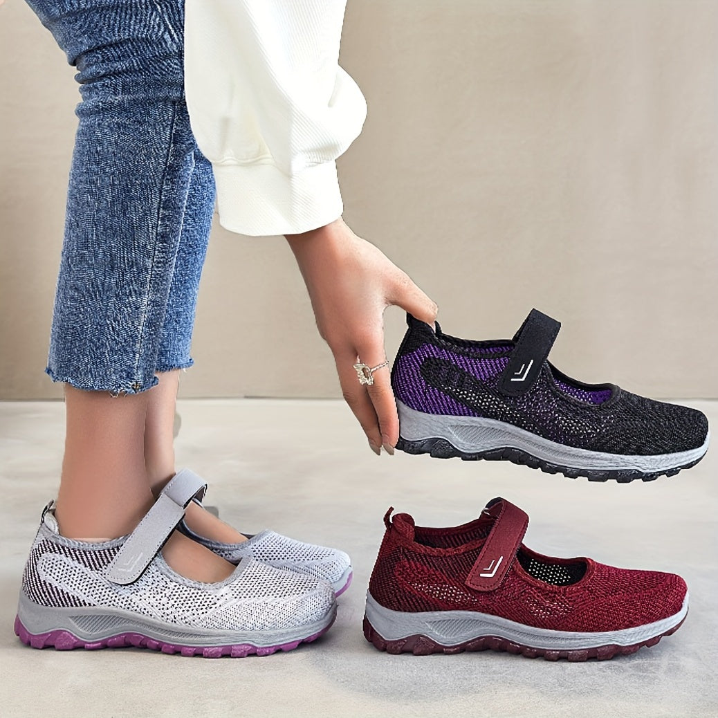 Breathable Backless Walking Shoes Hook & Loop Casual Sneakers Women's Footwear