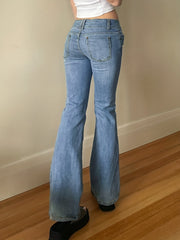 Wide Leg Denim Pants Slash Pockets High Stretch Baggy Jeans