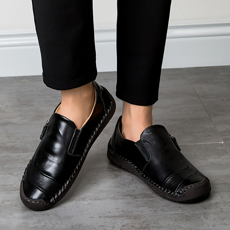 Men's Lightweight Loafer Shoes Zipper Slip On Breathable Non Slip