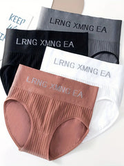 4pcs Letter Print Sports Briefs Stretchy Intimates Panties Women's Lingerie
