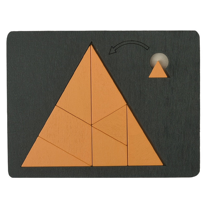 Wooden Geometric Puzzle Blocks for Kids Educational Toy with Colorful Shapes