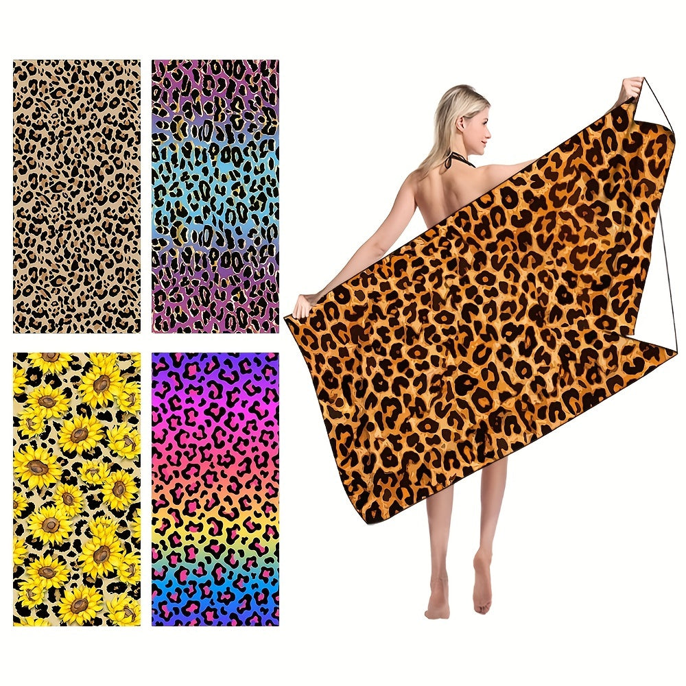 Leopard Print Beach Towel for Pool Party Holiday - Large Women's