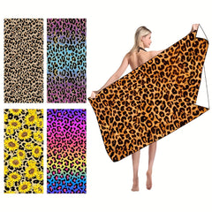 Leopard Print Beach Towel for Pool Party Holiday - Large Women's