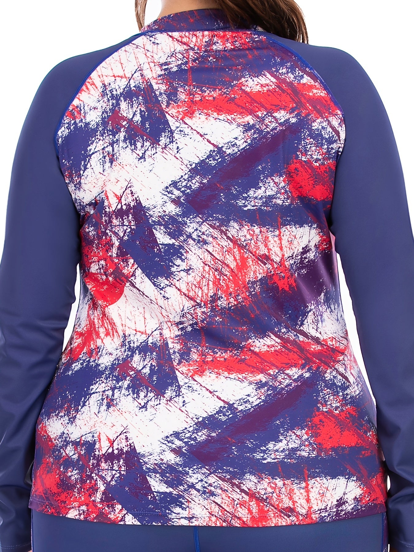 Tie Dye Zip Up Sports Top with Pockets