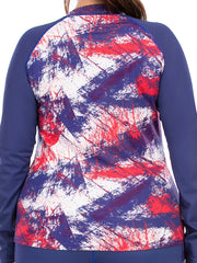 Tie Dye Zip Up Sports Top with Pockets
