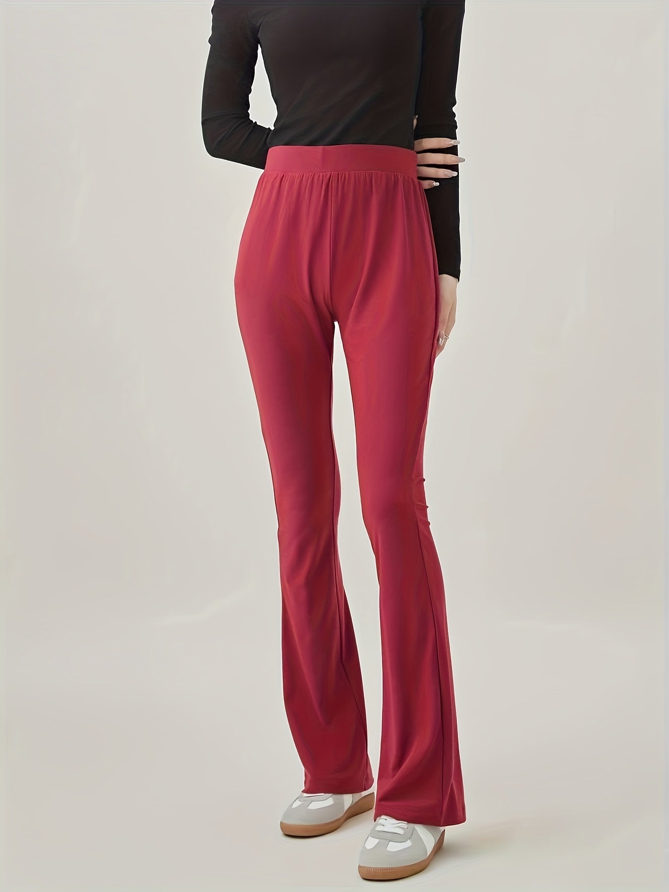 High Rise Stretch Fitness Flared Leg Pants