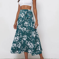 Floral Print Tie Waist Skirt for Spring & Summer