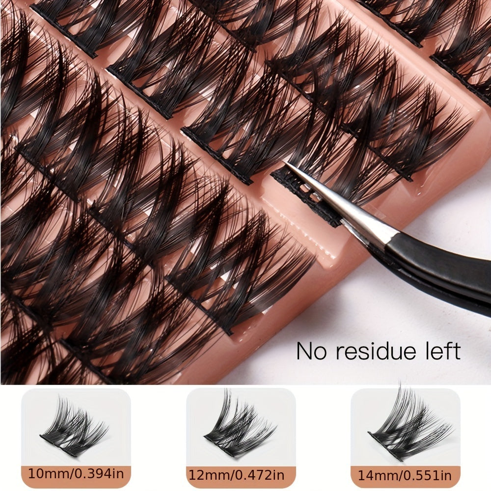 7 Rows DIY Segmented False Eyelashes Wispy Thick Eyelashes C Curl