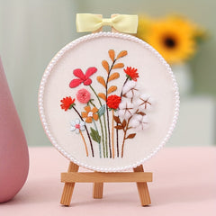Plant Flower Embroidery Cross Stitch DIY Material Bag Set