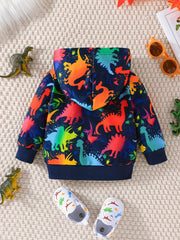 Baby Boys Dinosaur Hooded Jacket Spring Autumn Winter