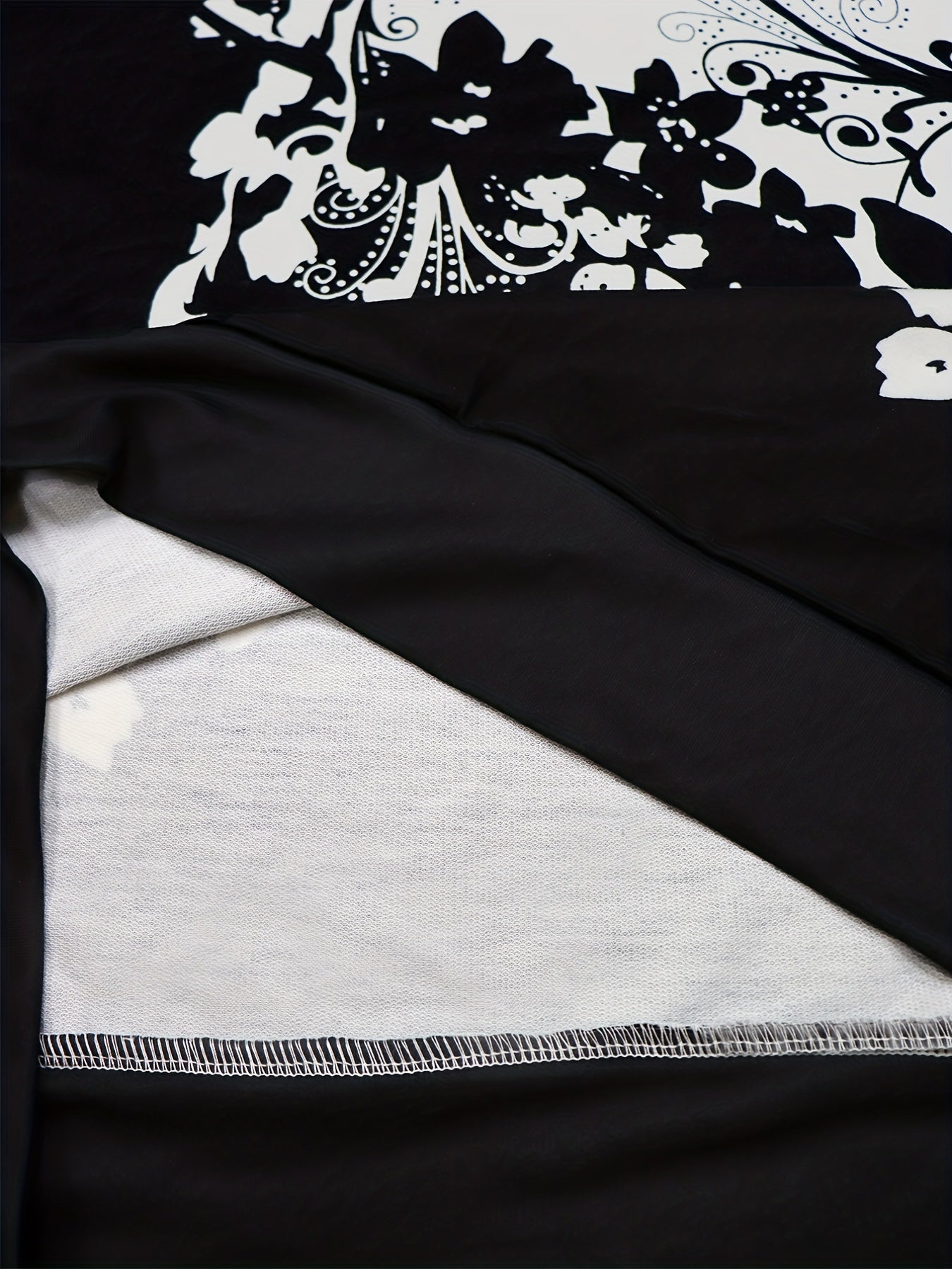 Boho Floral Print V Neck Sweatshirt for Women