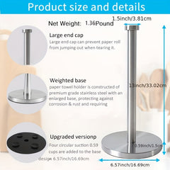 Standing Paper Towel Holder with Weighted Base for Kitchen Bathroom