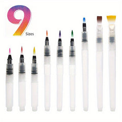 9pcs Watercolor Brush Pens Set for Beginners & Kids