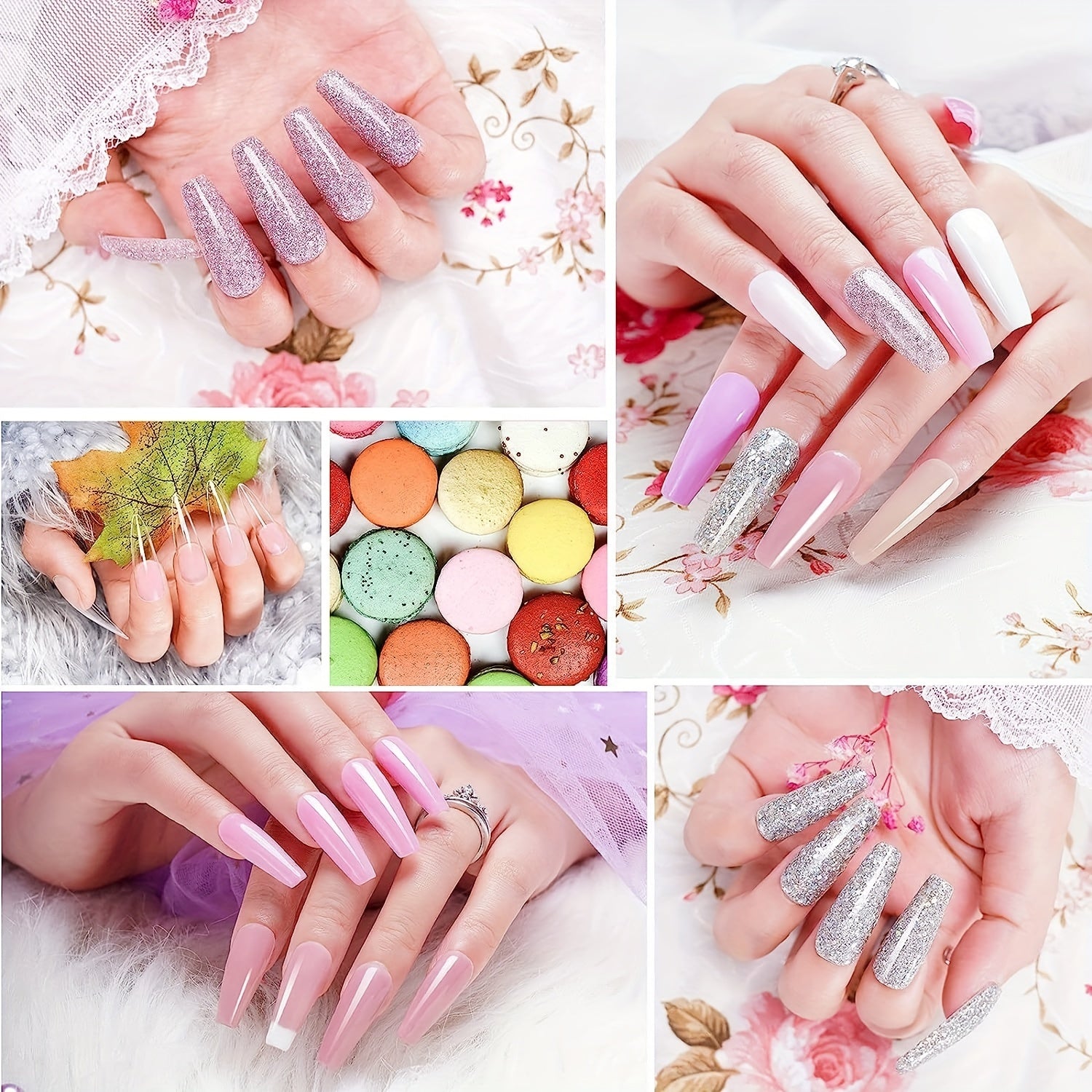 Dip Powder Nail Kit 12 Colors Dip Manicure Pure And Glitter Dipping Powder