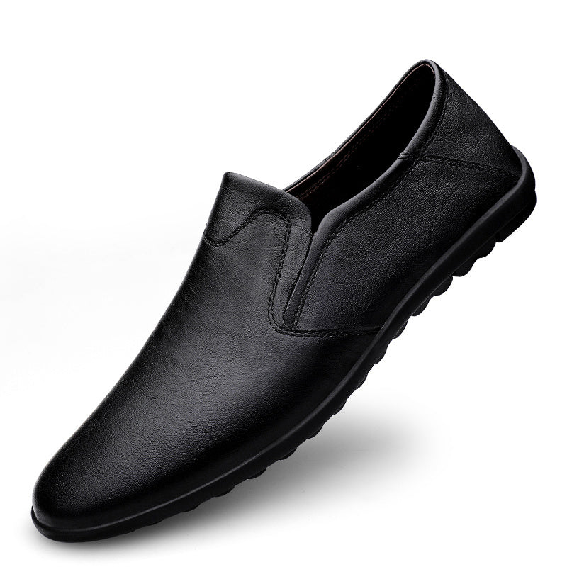 CLOHOO Men's Leather Loafer Shoes Customized Rubber Sole Slip On