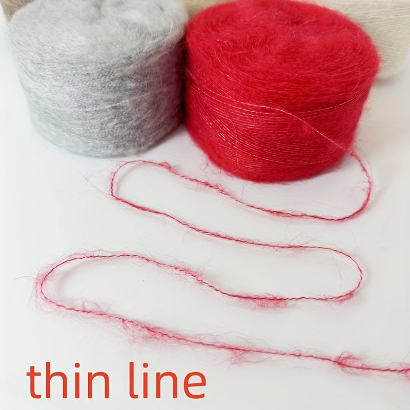 6pcs Silk Mohair Fine Thread Woven Shirt Soft Skin friendly DIY Knitting