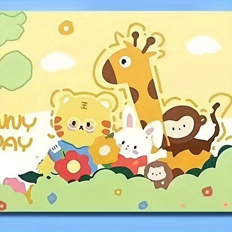 Cartoon Animal Sketchbook for Drawing and Doodling - Green Cover