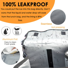 Large Insulated Lunch Bag For Women Leakproof Cooler Bag Expandable Capacity