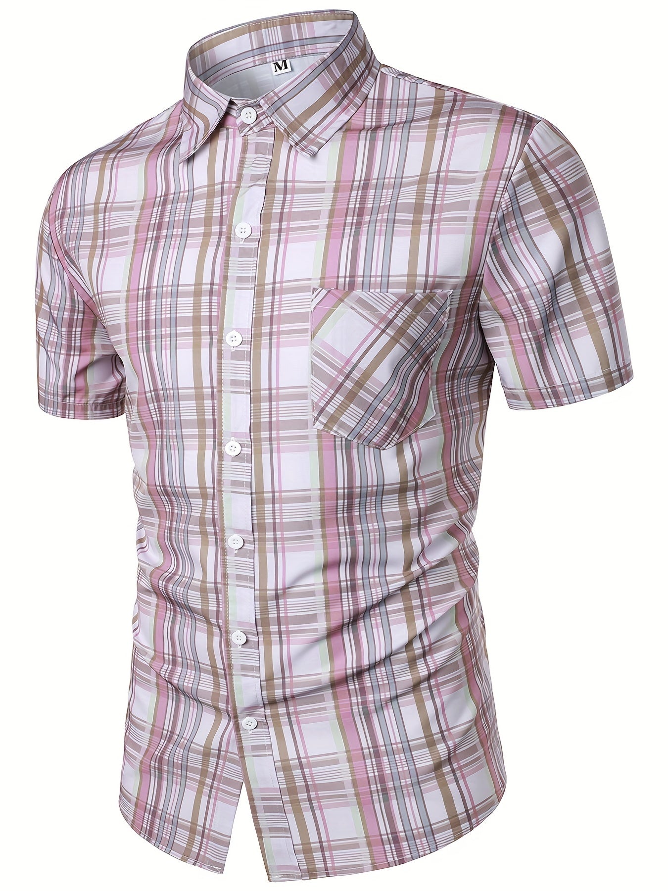 Men's Plant Pattern Short Sleeve T-shirt For Summer