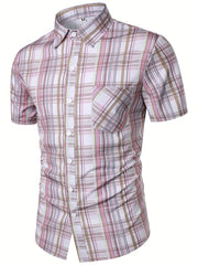 Men's Plant Pattern Short Sleeve T-shirt For Summer