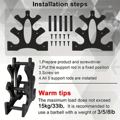 3 Tier Dumbbell Rack for Home & Gym Holds up to 88 KG Without Dumbbells