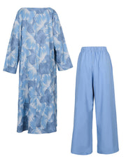 Floral Print Tunic Top & Wide Leg Pants Set
