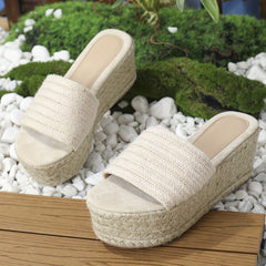 Women's Espadrille Platform Sandals Noho Style High Heel Slip On Shoes