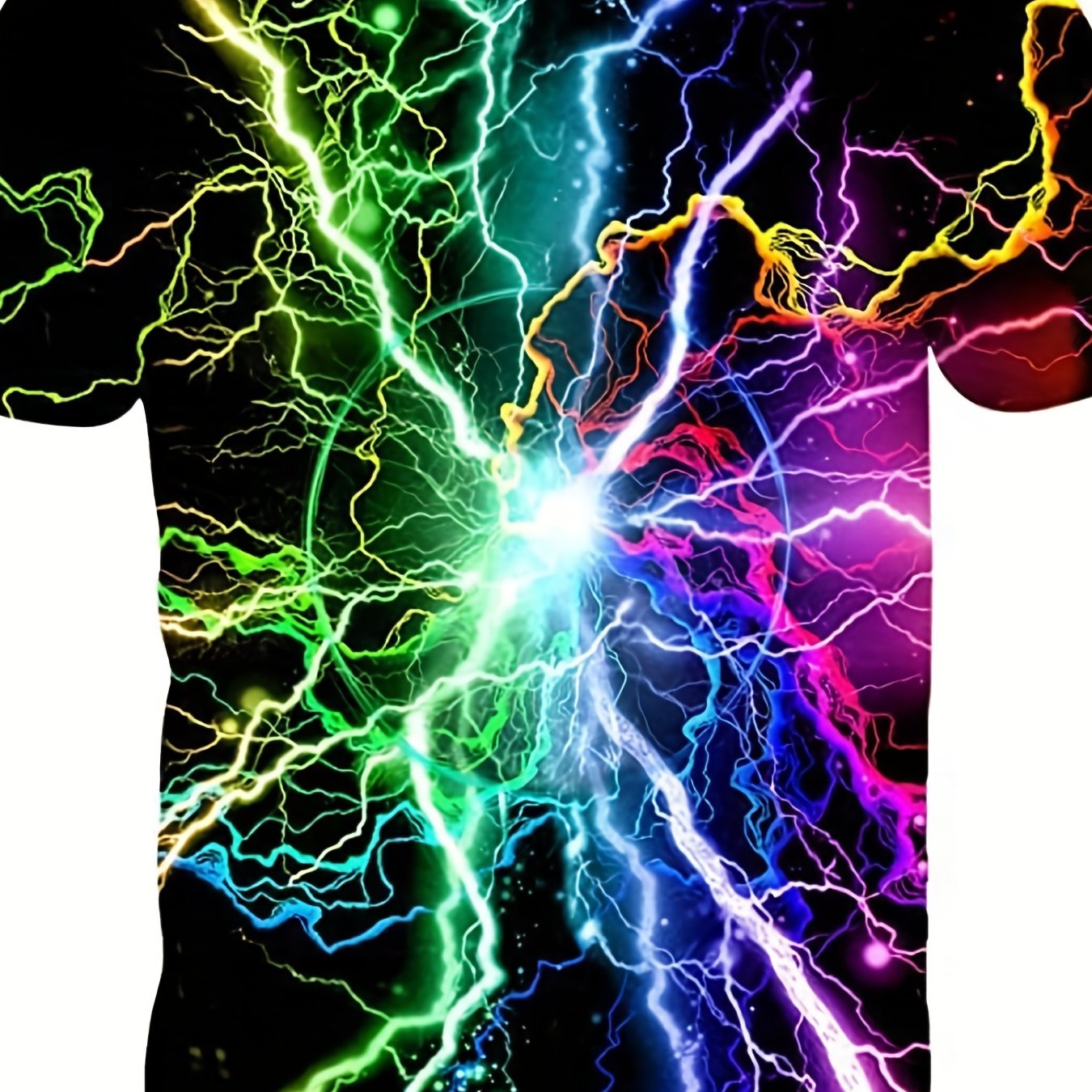 Unisex Lightning Print T-Shirt 3D Digital Print for Summer