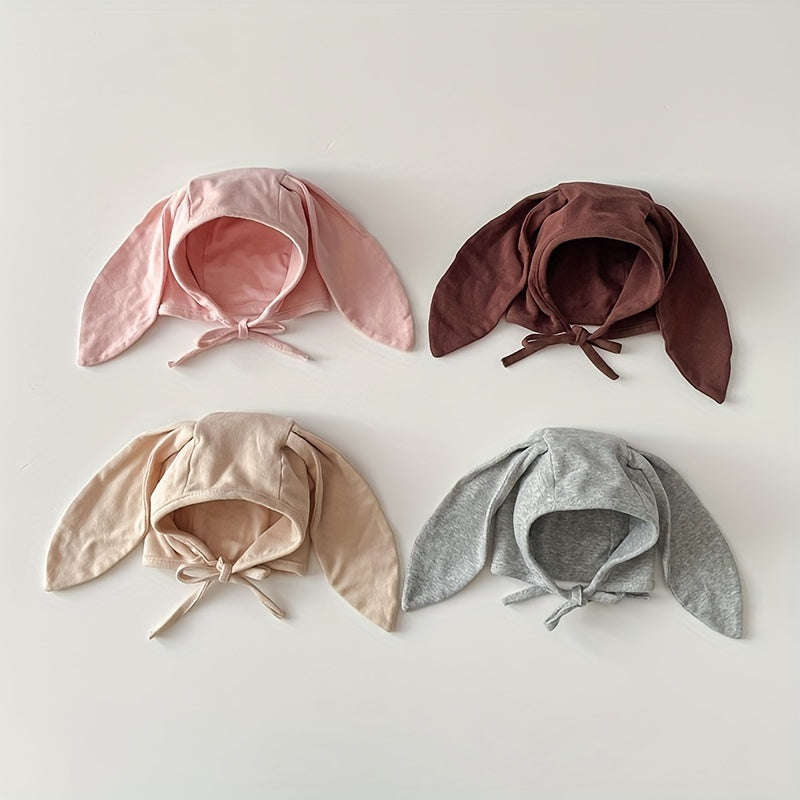 Baby Lace up Ear Protection Hat with Rabbit Ear for 0-8 Months