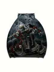 Skull Motorcyclist Print Hoodies For Men Graphic Hoodie