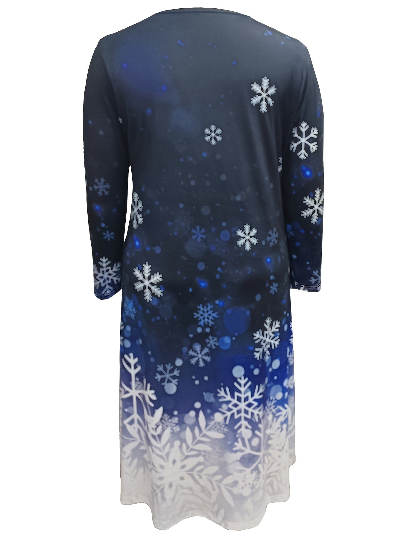 Plus Snowflake Print Maxi Dress