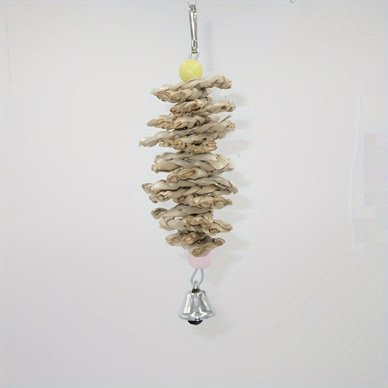 Natural Straw Bird Toys Cuttlebone Parrot Skewers for Calcium Supplement