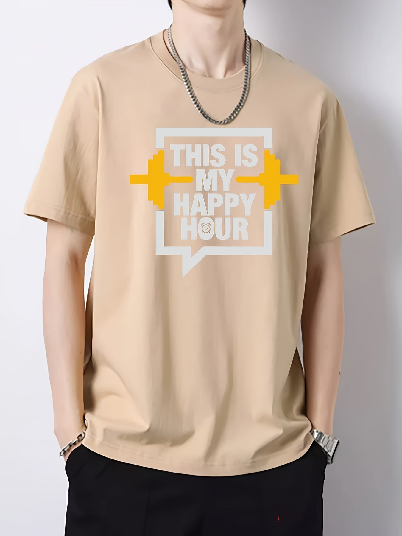 Men's Cotton Slim Fit T-shirt for Spring Summer Holiday