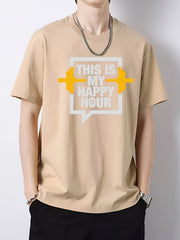 Men's Cotton Slim Fit T-shirt for Spring Summer Holiday