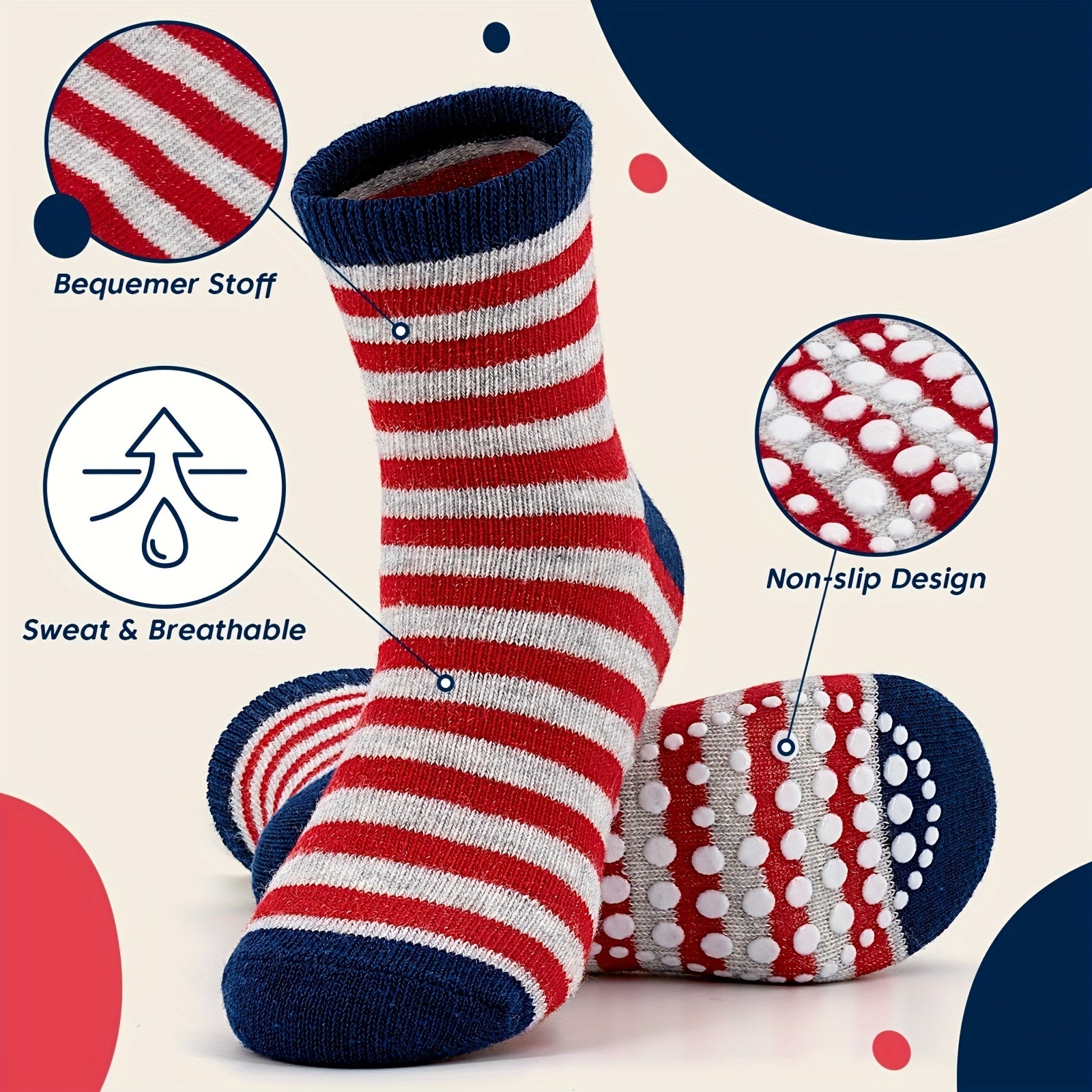 Boys Letter Print Non Slip Socks Soft Breathable Sport Crew Sock for Kids