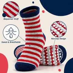 Boys Letter Print Non Slip Socks Soft Breathable Sport Crew Sock for Kids