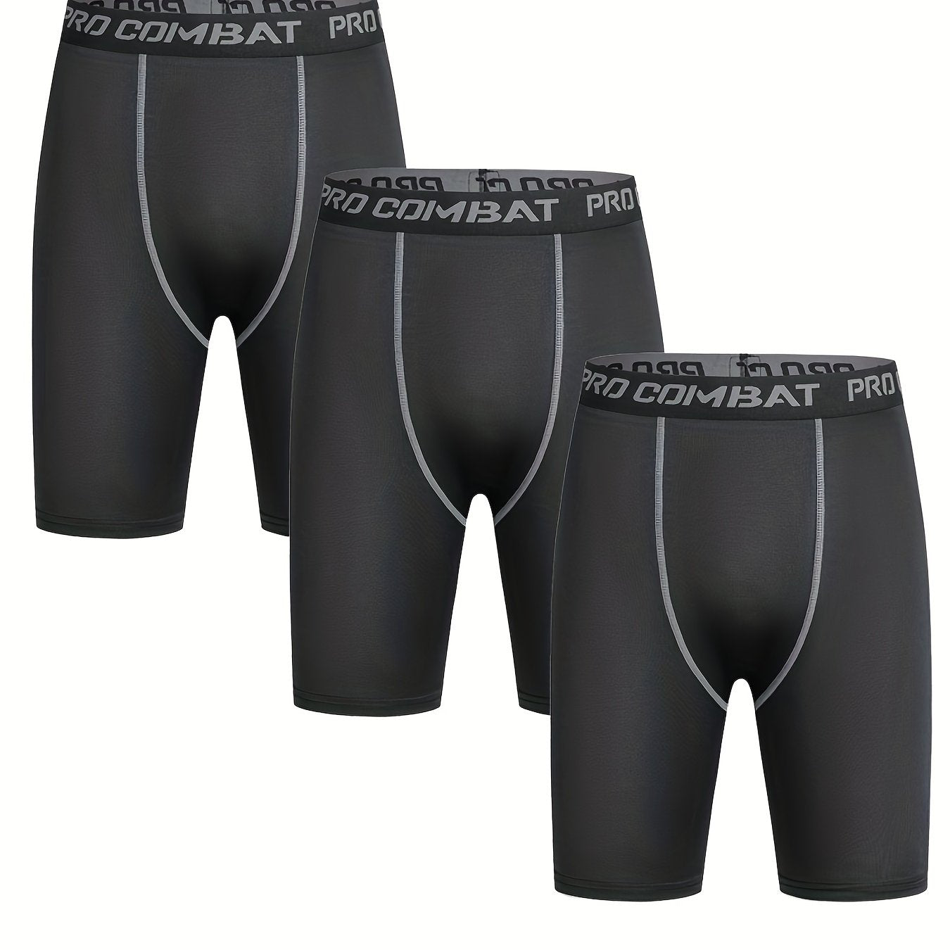 3pcs Men's Compression Shorts Basketball Running Quick Dry Stretchy
