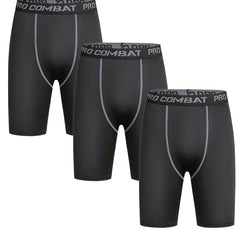 3pcs Men's Compression Shorts Basketball Running Quick Dry Stretchy