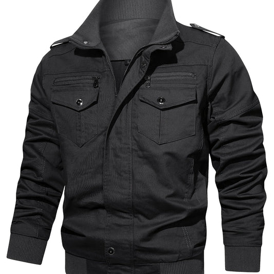 Men's Winter Thicken Military Jacket Casual Stand Collar Windbreaker Coat