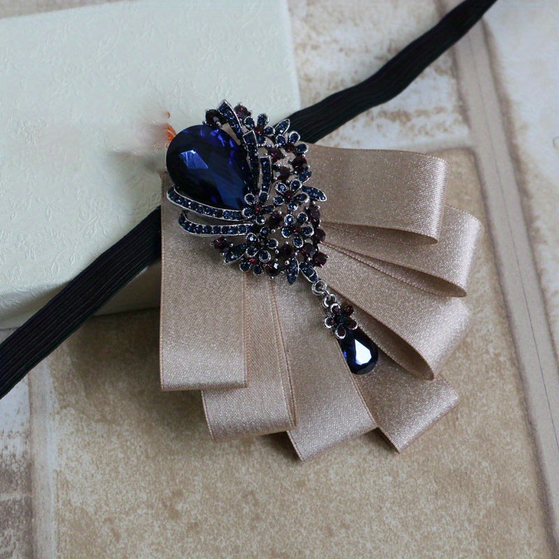Artificial Diamond Collar Flower Men's Bow Tie Wedding Groom