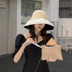 Crochet Stitch Sun Hat Wide Brim UV Protection