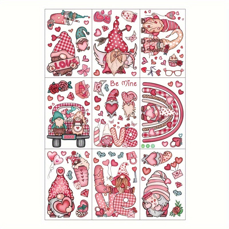 71pcs Gnomes Heart Window Clings Double Sided Wedding Decor