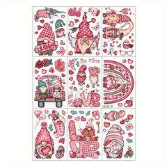 71pcs Gnomes Heart Window Clings Double Sided Wedding Decor